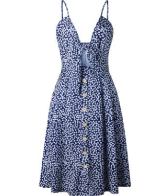 Summer Sleeveless Midi Dress Backless Tie Front