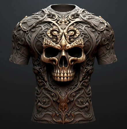 Men's 3D Skull Pattern European Hip Hop Trendy 3D Printed T-shirt