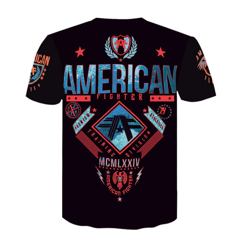 Men's vintage Harajuku shirts featuring bold American Fighter graphics and a stylish, unique design.