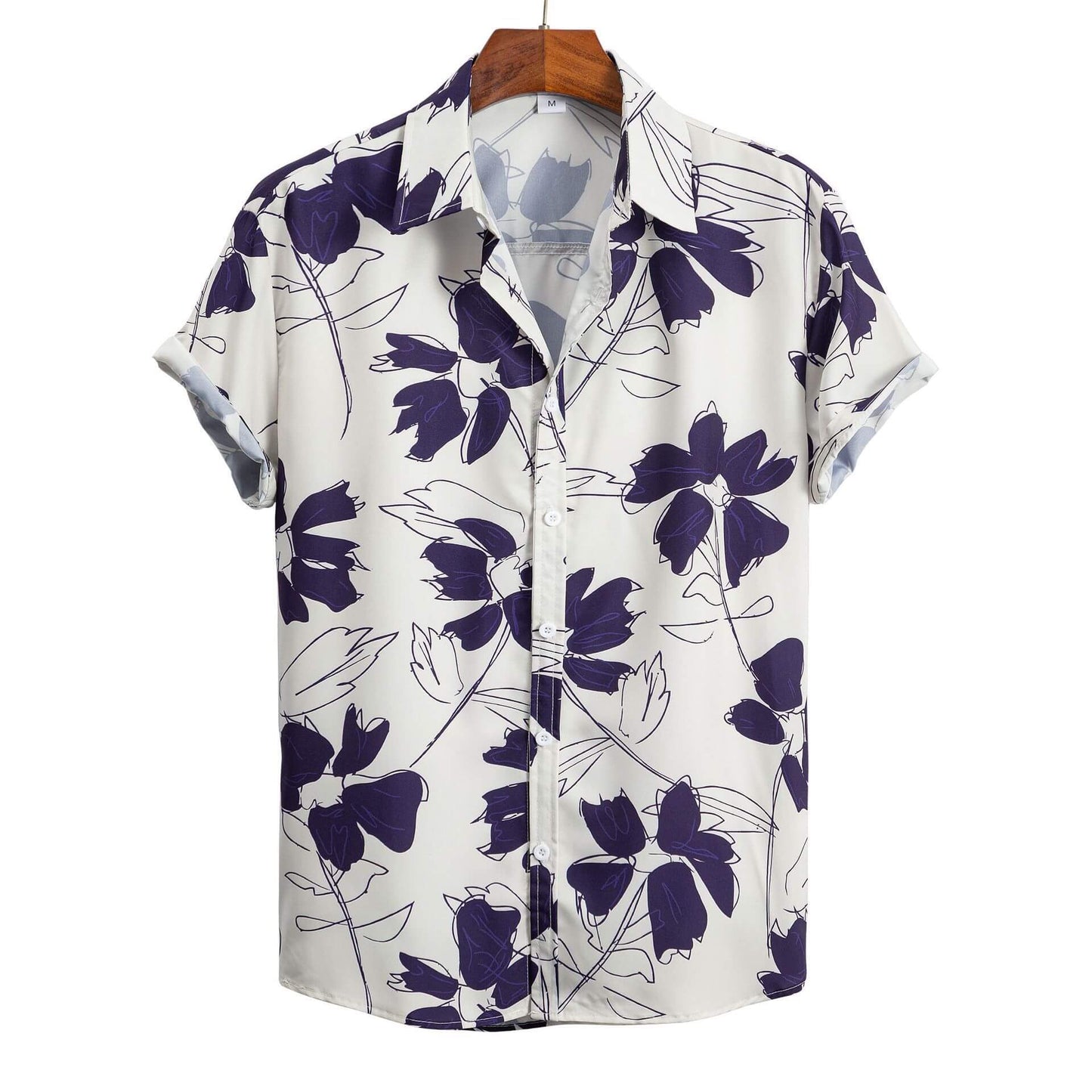 3D printed Hawaiian cardigan shirt for Men's Short-sleeved with a floral design, perfect for casual outings.