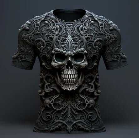 Men's 3D Skull Pattern European Hip Hop Trendy 3D Printed T-shirt