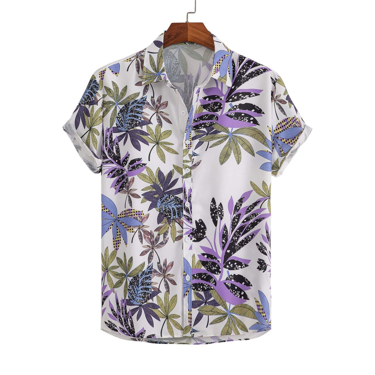 3D printed Hawaiian cardigan shirt for Men's Short-sleeved featuring vibrant tropical floral design.