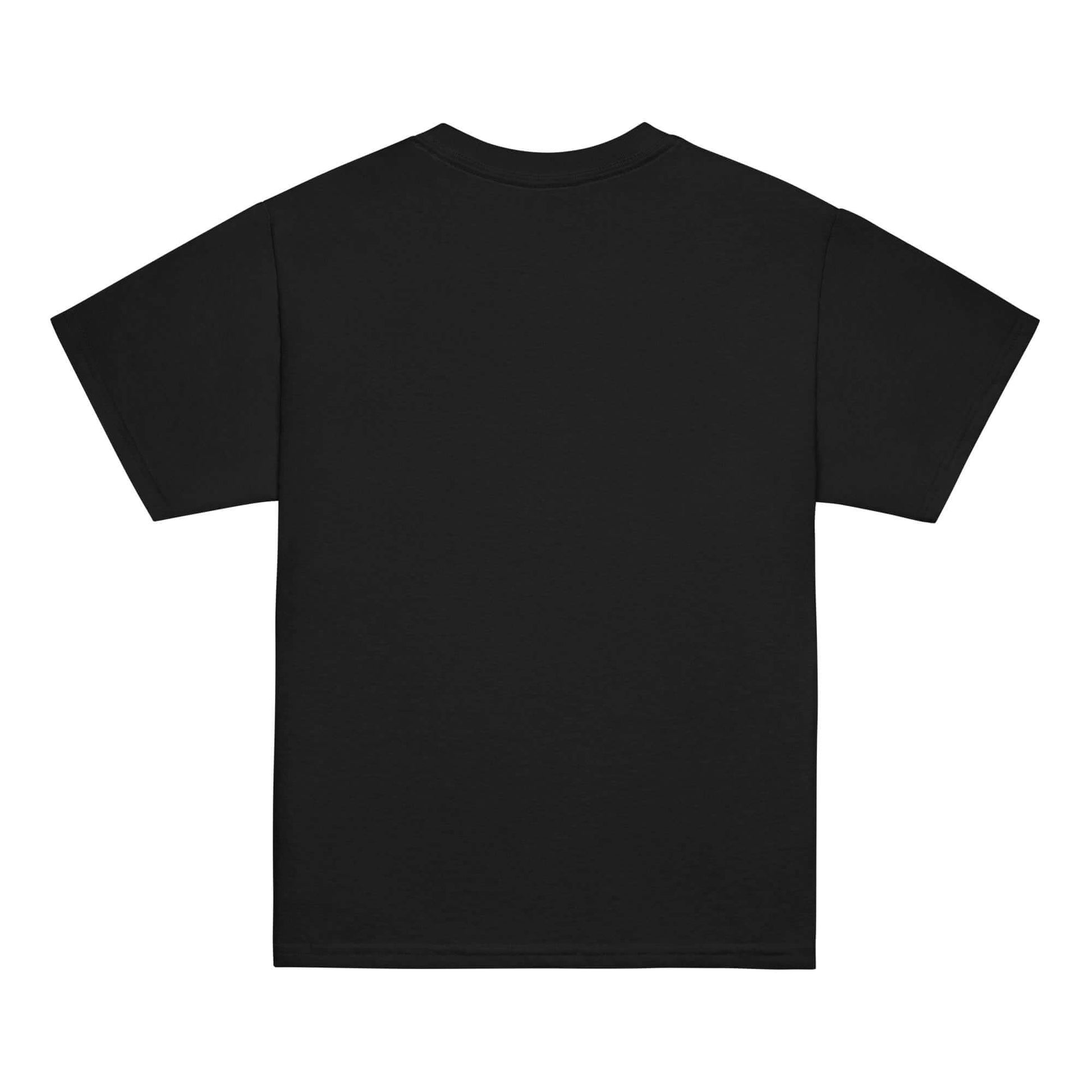 Back view of the Youth classic tee in black, featuring a classic fit and comfortable design.